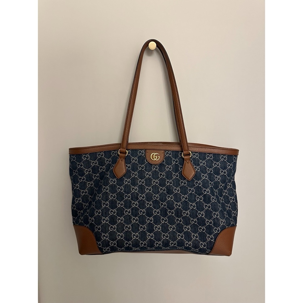 Gucci GG Denim Medium Ophidia Tote